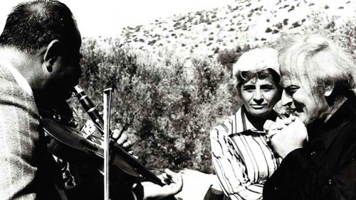Από τα γυρίσματα για την εκπομπή «Le Grand Échiquier», Καισαριανή, 1977